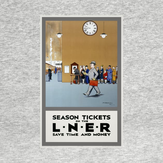Season Tickets LNER UK Vintage Travel Poster by vintagetreasure